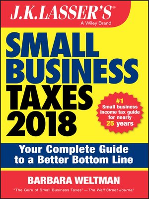 cover image of J.K. Lasser's Small Business Taxes 2018